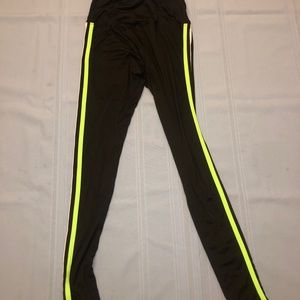 Black, Lime Green, and White Leggings